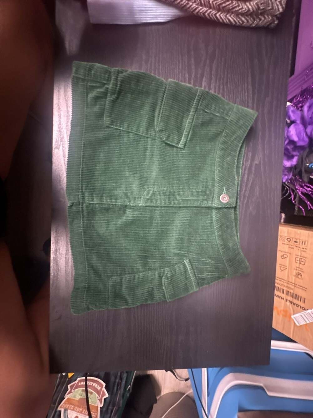 Cotton:On Green Corduroy Utility Mini Skirt